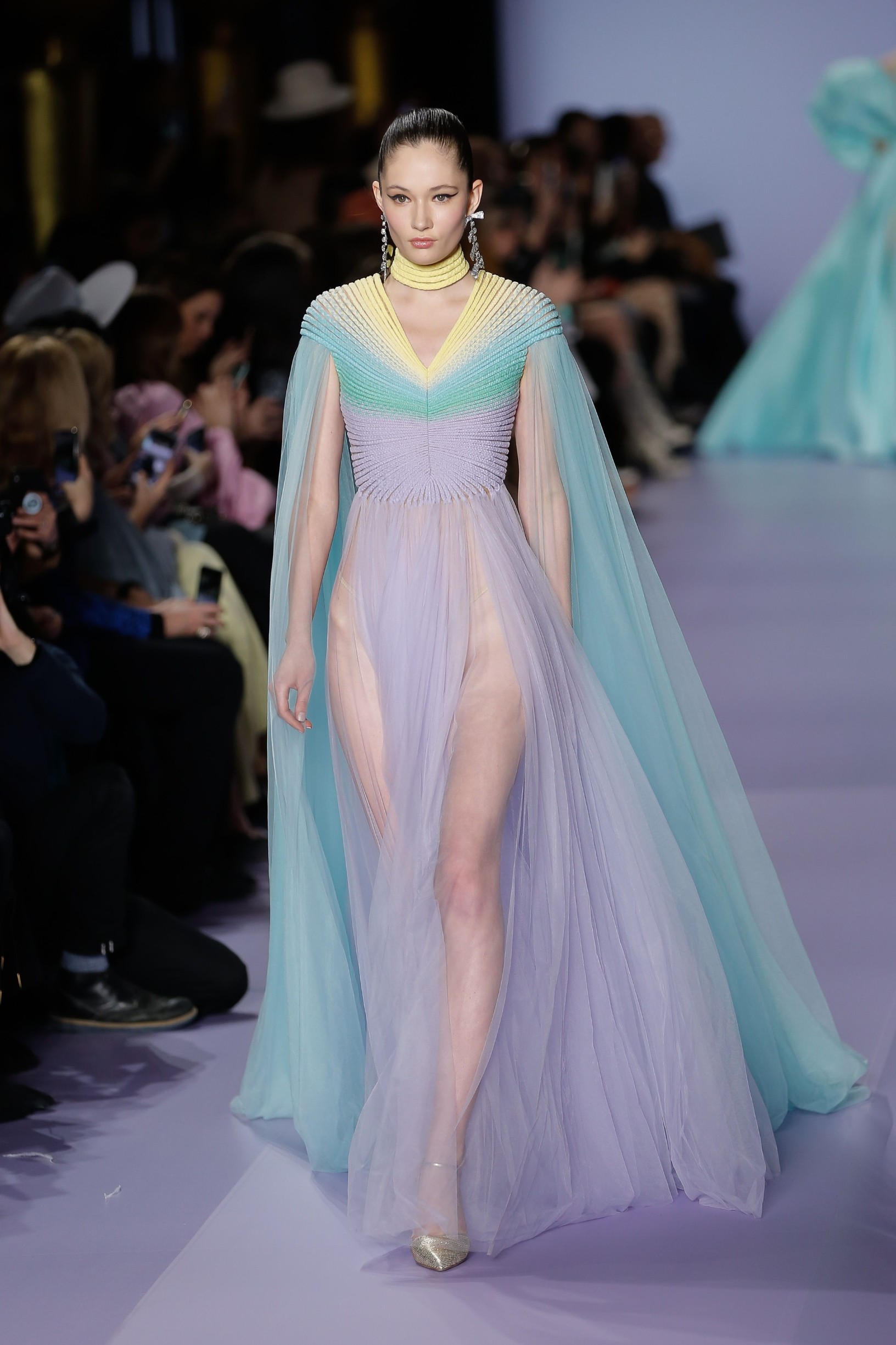 A model walks the runway at the Georges Hobeika fashion show as part of the Paris Fashion Week - Haute Couture Spring/Summer 2020. - Paris, January 20 2020//03HAEDRICHJM__A2A2118/2001210840/Credit:J.M. HAEDRICH/SIPA/2001210842, Image: 493926232, License: Rights-managed, Restrictions: , Model Release: no, Credit line: J.M. HAEDRICH / Sipa Press / Profimedia